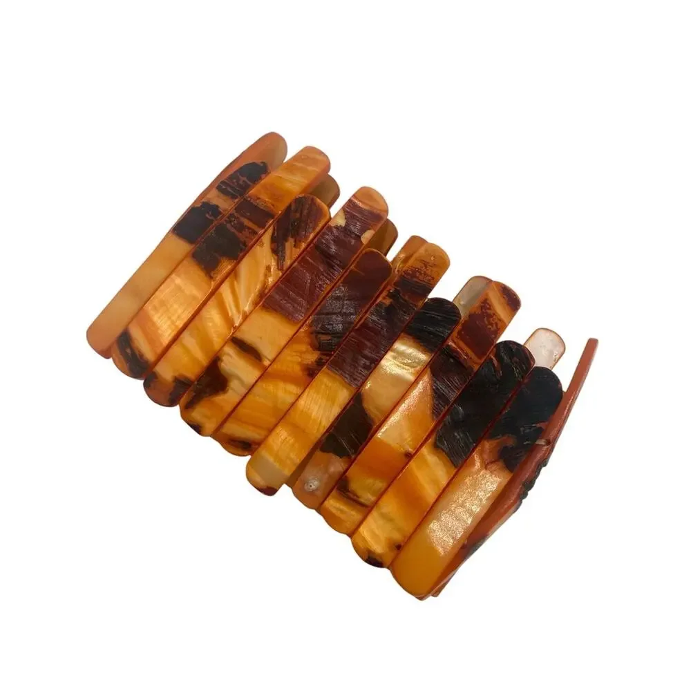Orange Marbled Stretch Bracelet